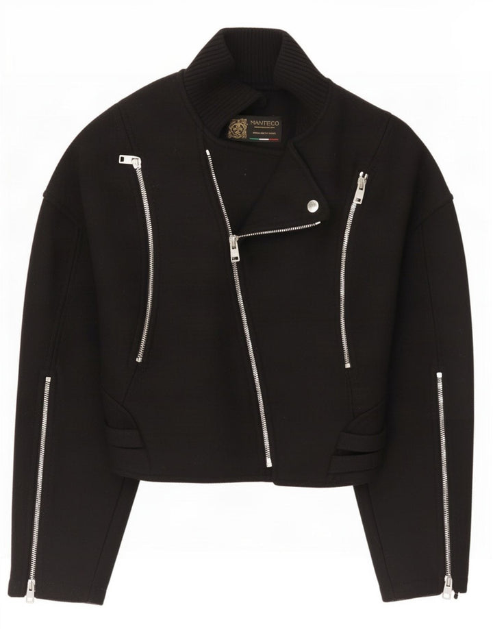 Giacca da motociclista da donna Zara UK 6 XS in lana nera