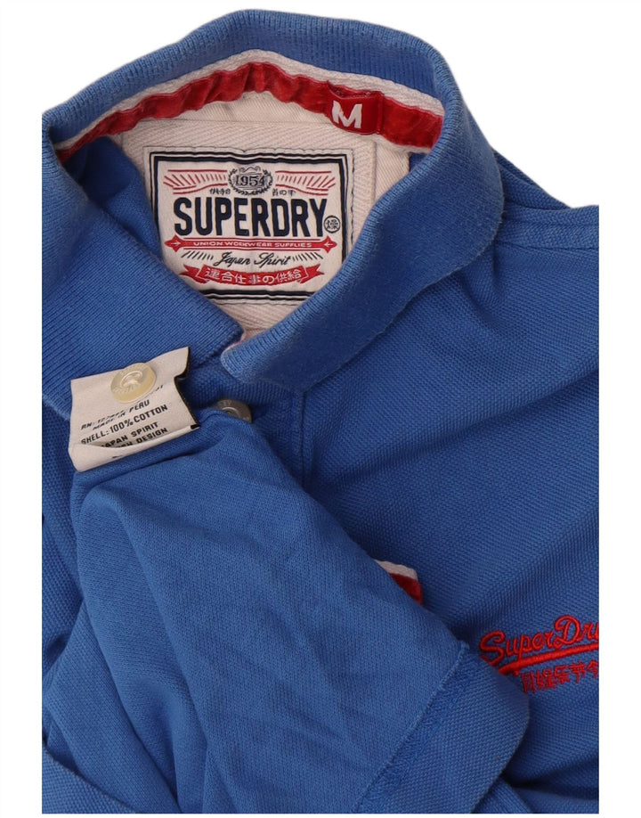 Polo da rugby da uomo Superdry in cotone blu medio