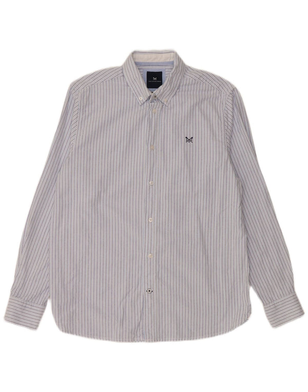 CREW CLOTHING Camicia da uomo dalla vestibilità classica, in cotone gessato blu grande