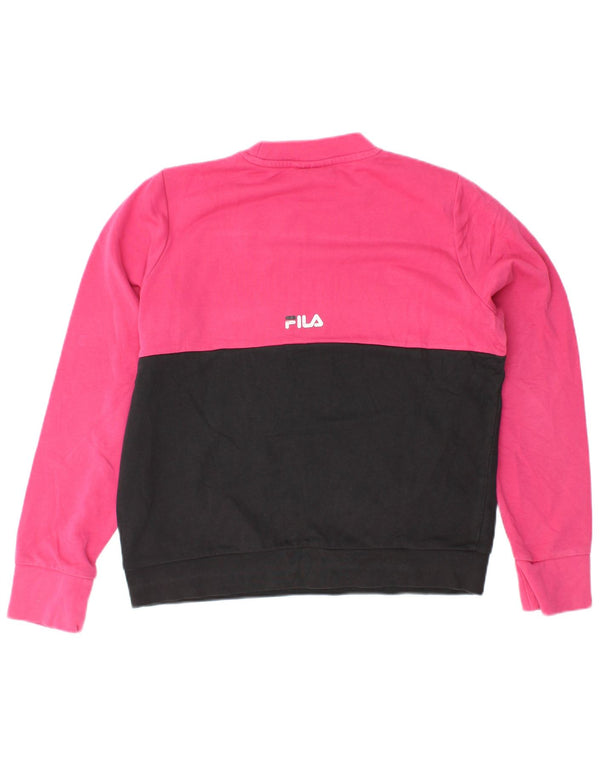 Felpa oversize da donna FILA Maglione UK 10 Small Pink Colourblock