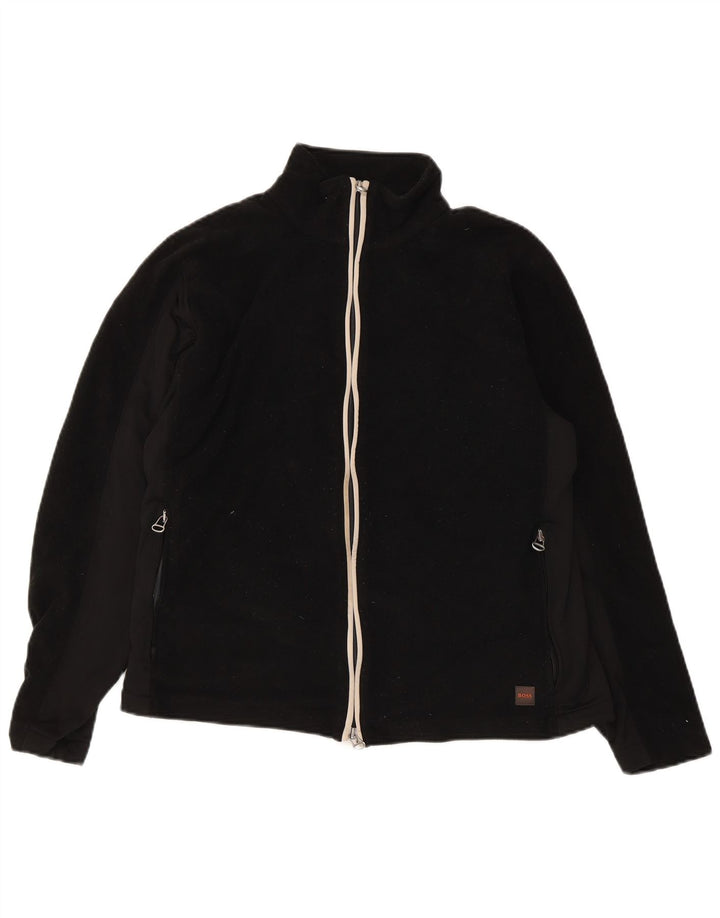 Giacca in pile da donna Hugo Boss UK 14 poliestere nero medio