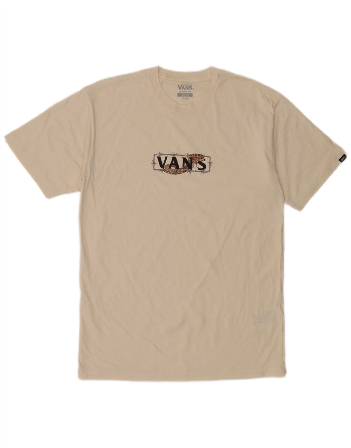 T-shirt grafica da uomo con vestibilità classica di Vans, cotone bianco sporco medio