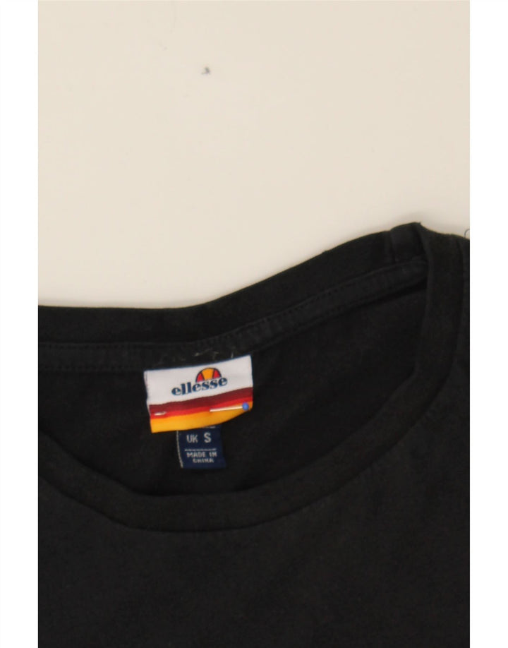 ELLESSE Mens Graphic T-Shirt Top Small Black Vintage Ellesse and Second-Hand Ellesse from Messina Hembry 