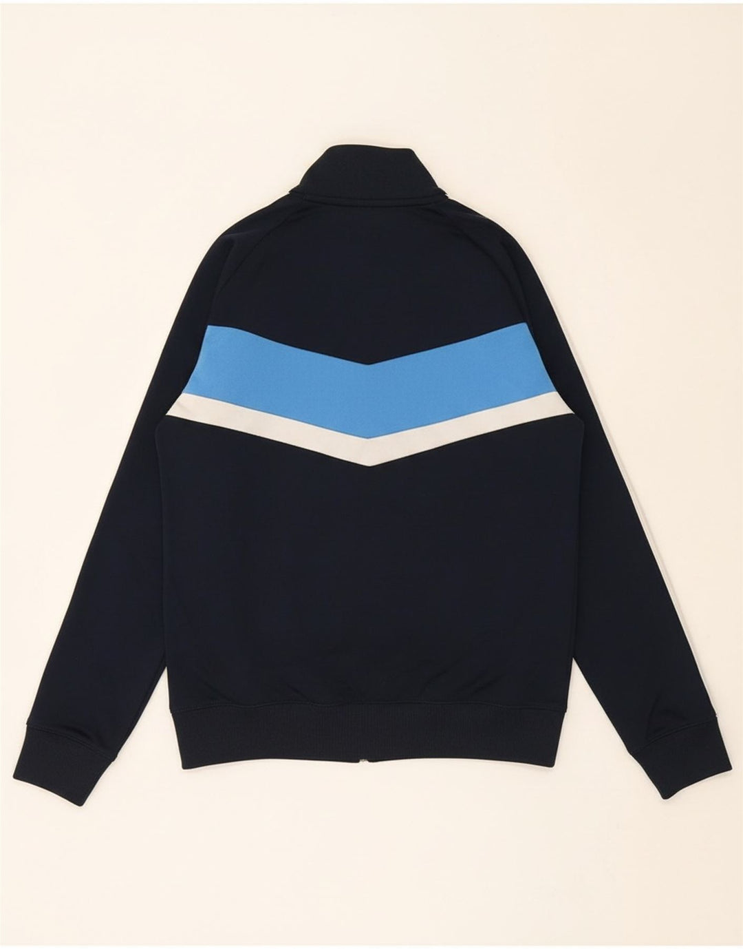 ADIDAS Boys Tracksuit Top Jacket 13-14 Years Navy Blue Colourblock