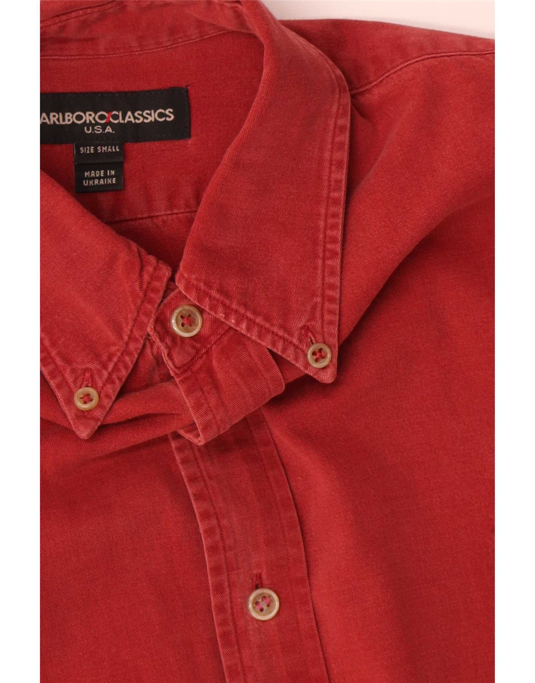 Camicia da uomo Marlboro Classics piccola rossa in cotone