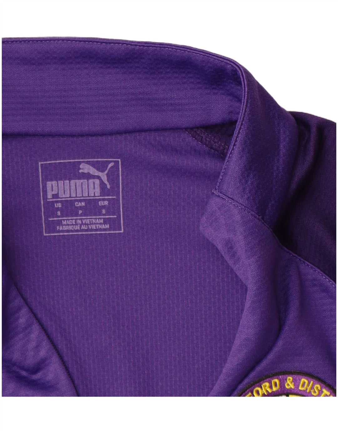 PUMA Maglia da ginnastica da uomo con grafica con zip e collo, piccola viola geometrica