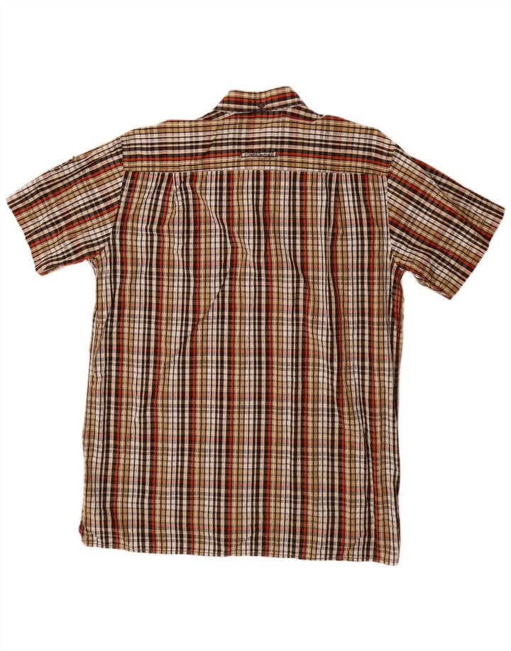 CAMEL ACTIVE Camicia a maniche corte da uomo in cotone a quadri multicolori grandi