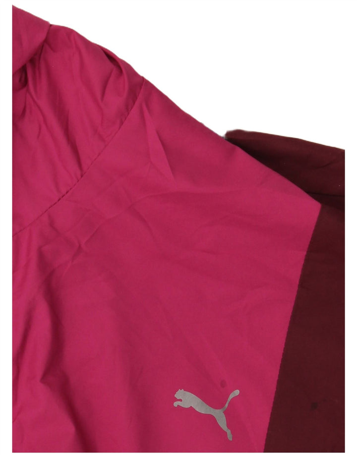 Giacca antipioggia oversize con cappuccio PUMA da donna UK 10 Small Pink Colourblock