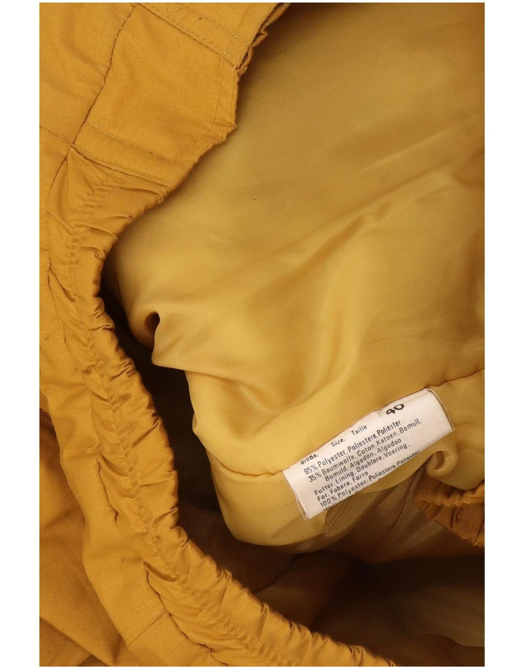 Giubbotto bomber oversize da donna vintage EU 40 poliestere giallo medio