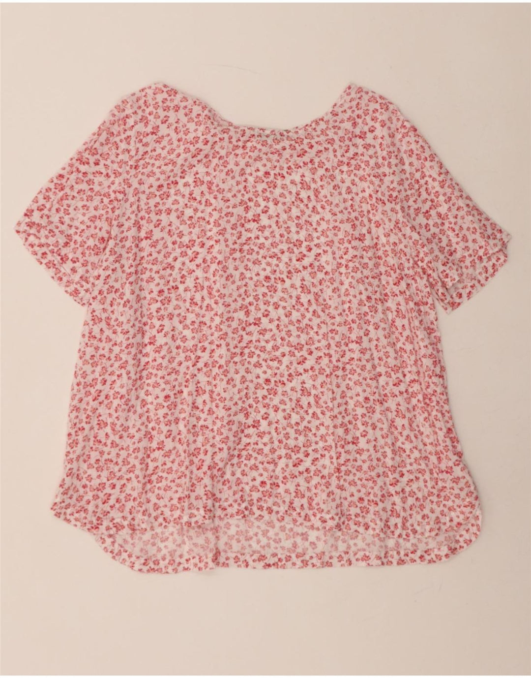 BENETTON Womens Blouse Top UK 18 XL Red Floral Vintage Benetton and Second-Hand Benetton from Messina Hembry 