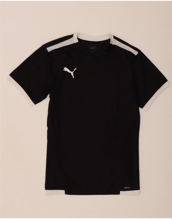 T-shirt da uomo Puma Top Small nera in poliestere color block