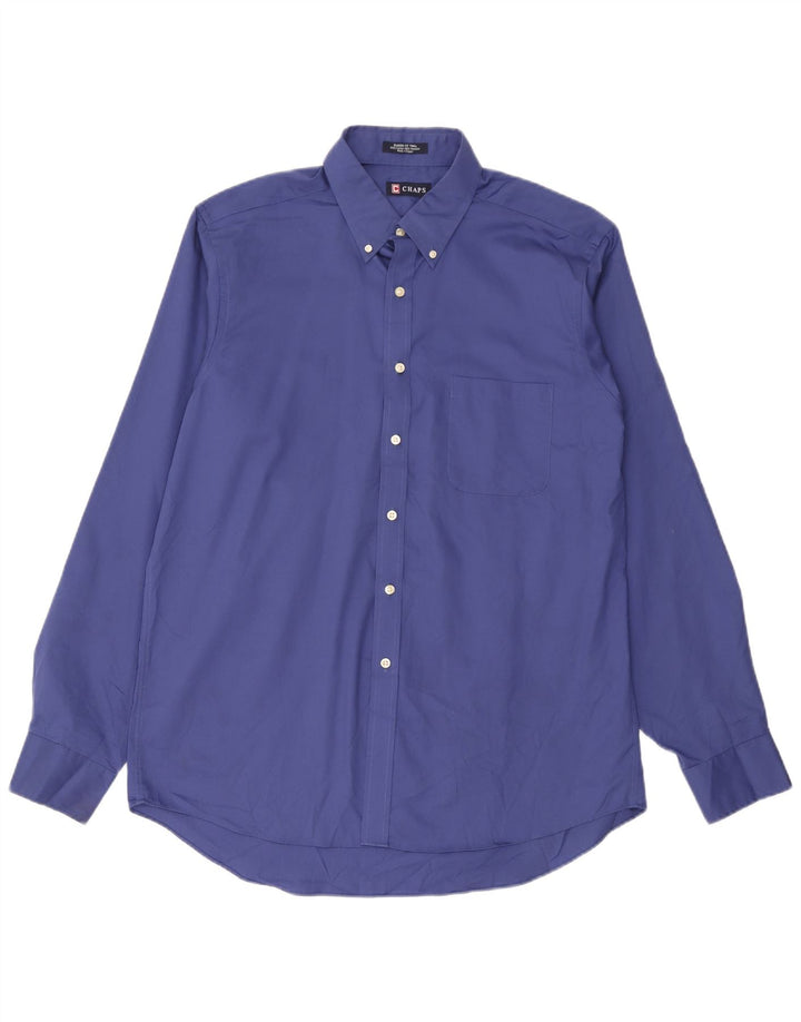 Camicia da uomo Chaps taglia 16 1/2 grande in cotone blu