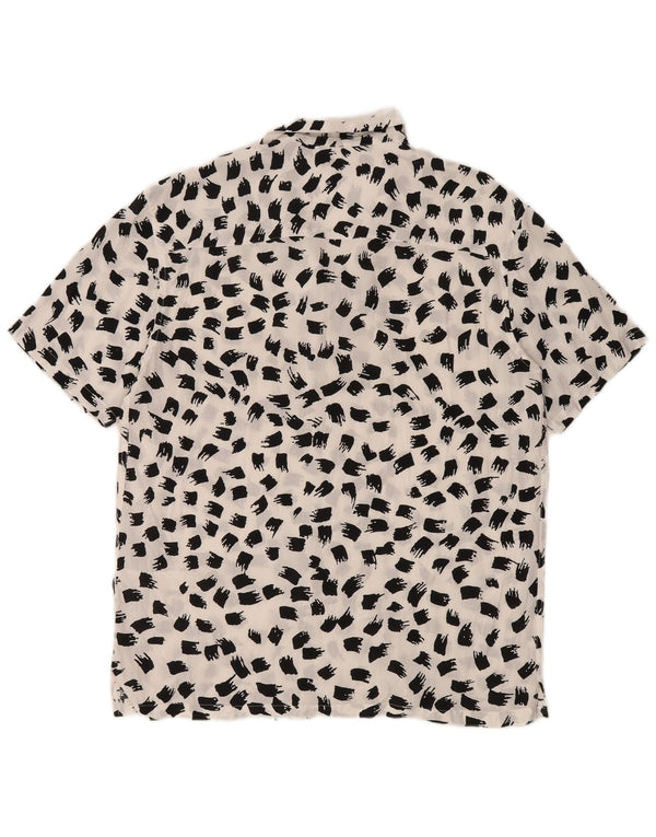 Camicia Zara da uomo a maniche corte, vestibilità regolare, ampia, in viscosa bianca screziata