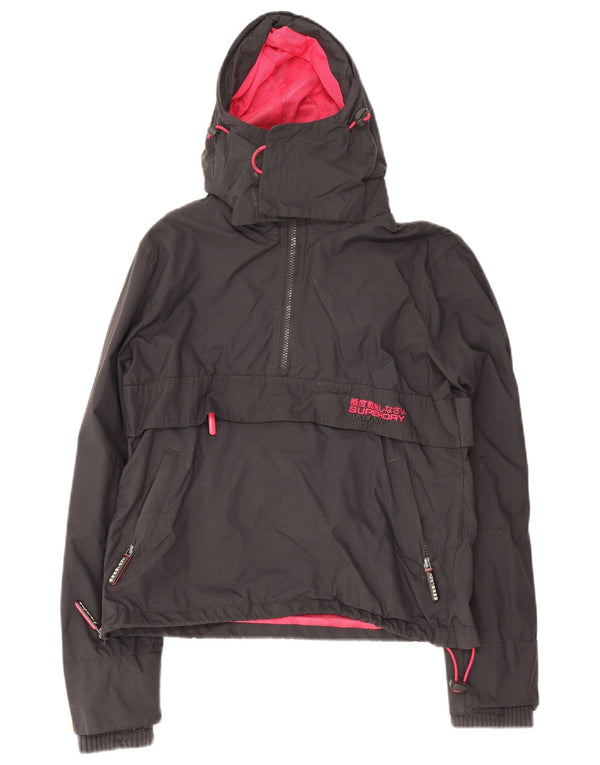 Giacca a vento con cappuccio da donna Superdry The Windcagoule UK 16 Large Grigia