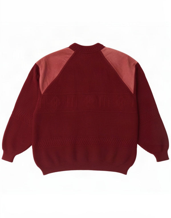 Maglione girocollo da uomo arcobaleno IT 50 Blocco colore bordeaux medio
