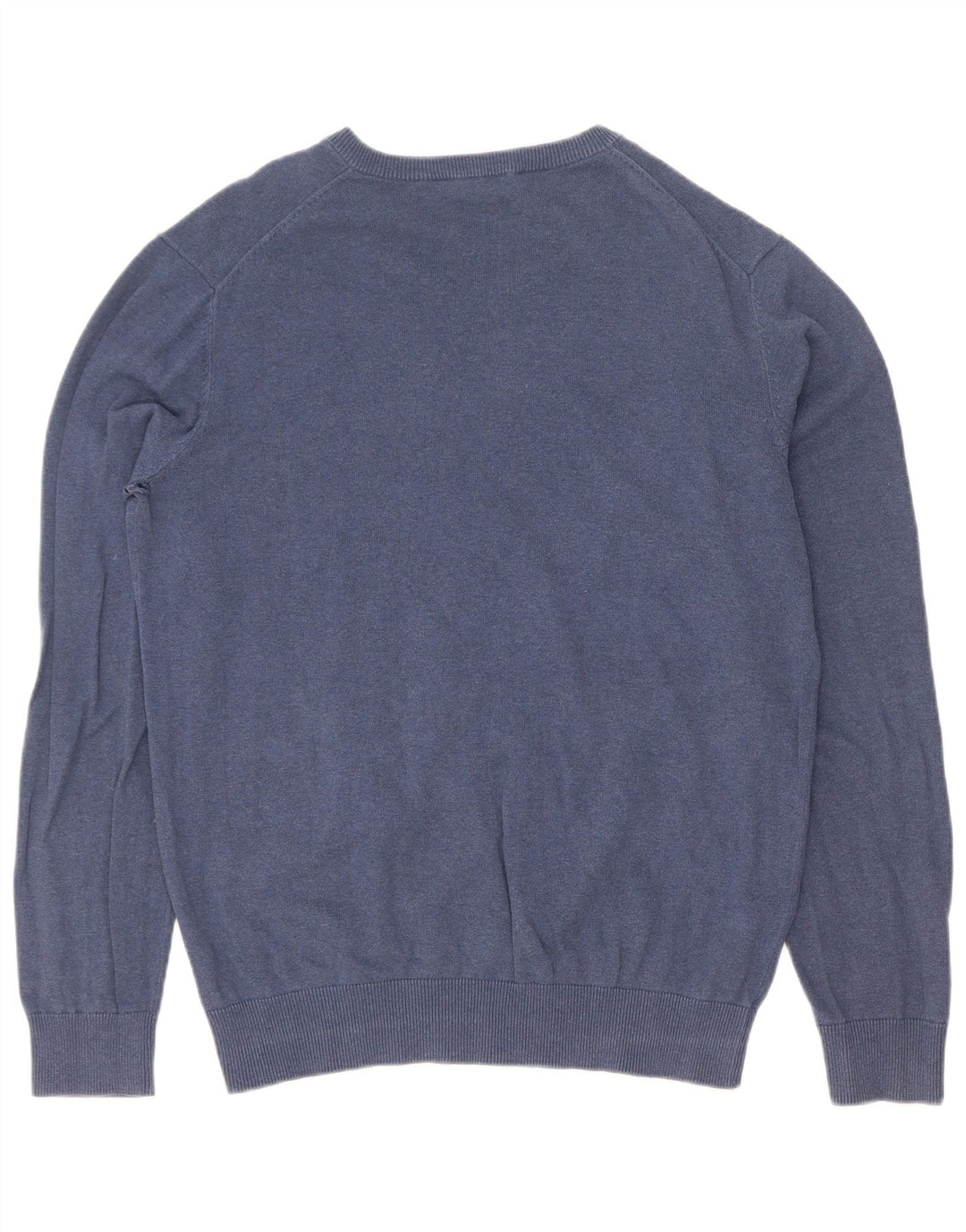 Crew Clothing Maglione da uomo con scollo a V grande cotone blu