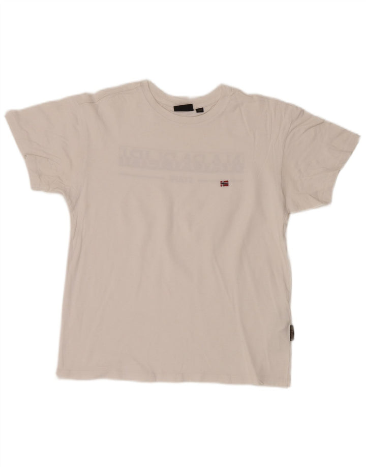 T-shirt grafica da uomo Napapijri Top piccola in cotone bianco
