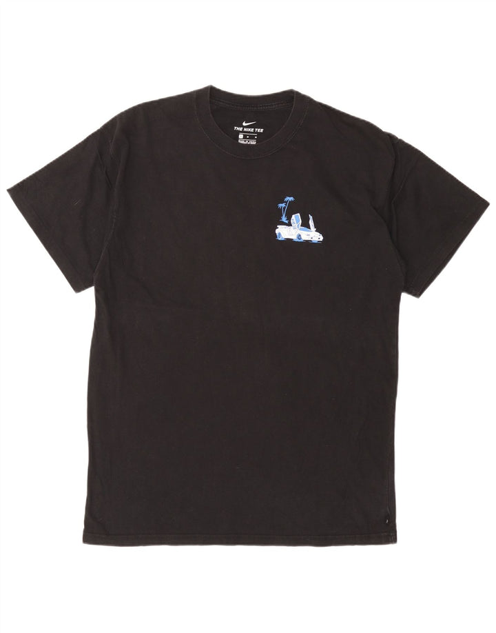 T-shirt grafica da uomo NIKE Top in cotone nero medio