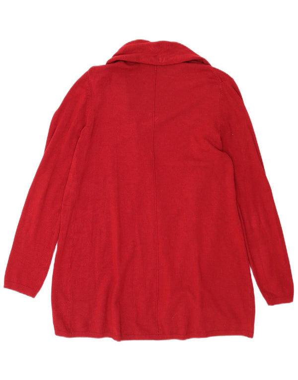 Maglione cardigan aperto lungo da donna Zara UK 14 grande bordeaux