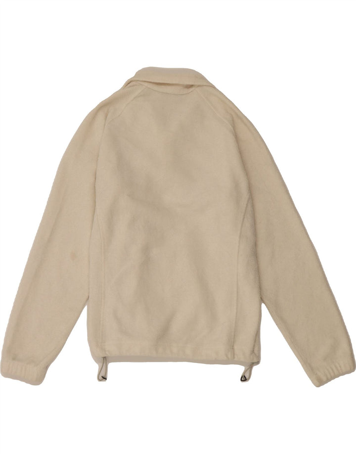 COLUMBIA Womens Fleece Jacket UK 14 Medium Off White Polyester Vintage Columbia and Second-Hand Columbia from Messina Hembry 