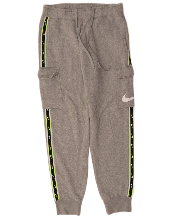 Pantaloni da tuta cargo con grafica NIKE da uomo in cotone color block grigio medio