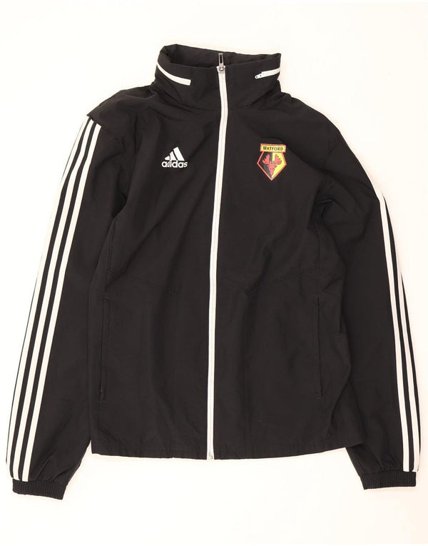 Adidas Mens Watford Hooded Tracksuit Top Jacket Small Black Polyester