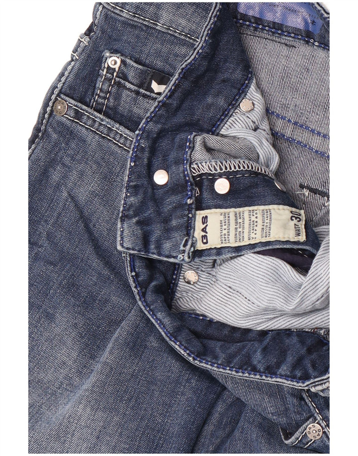 Pantaloncini bermuda in denim da uomo Gas W30 blu medio