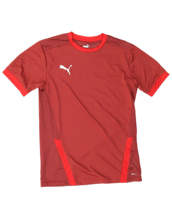 T-shirt da uomo Puma Top in poliestere color block bordeaux medio