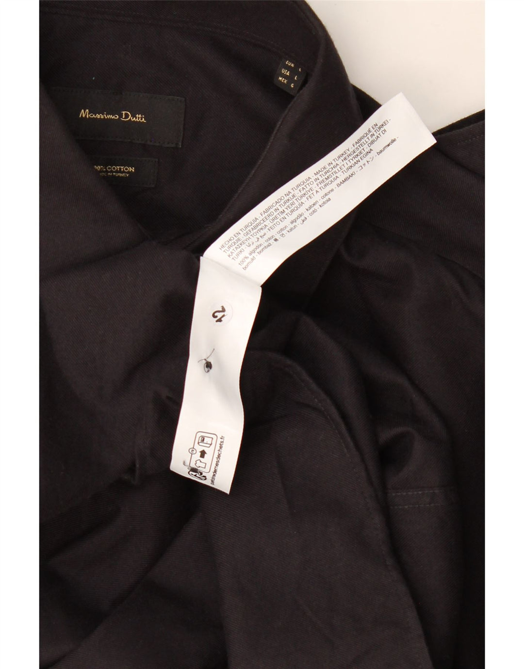 Camicia Uomo Massimo Dutti Large Nera In Cotone