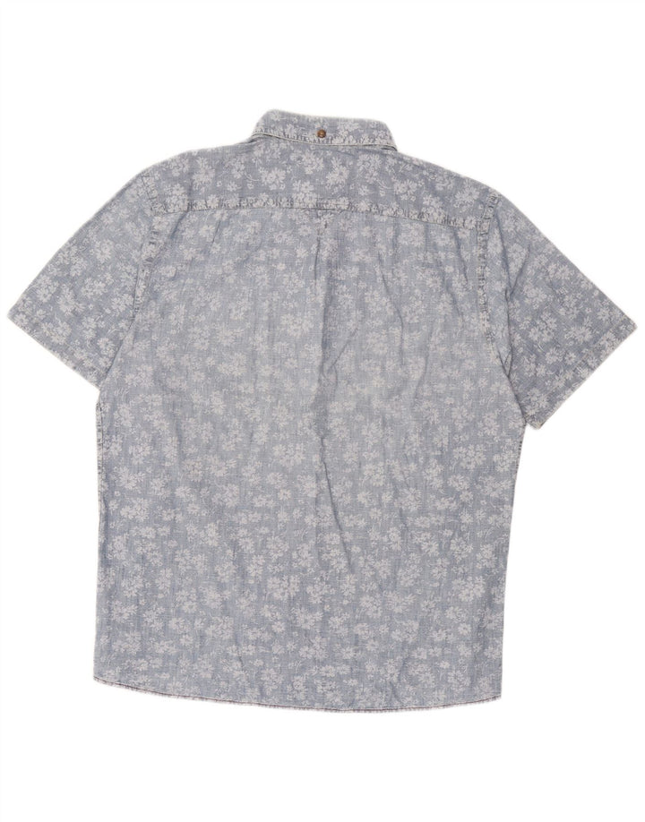 Camicia pullover slim fit a maniche corte da uomo Marlboro Classics 2XL Blu floreale