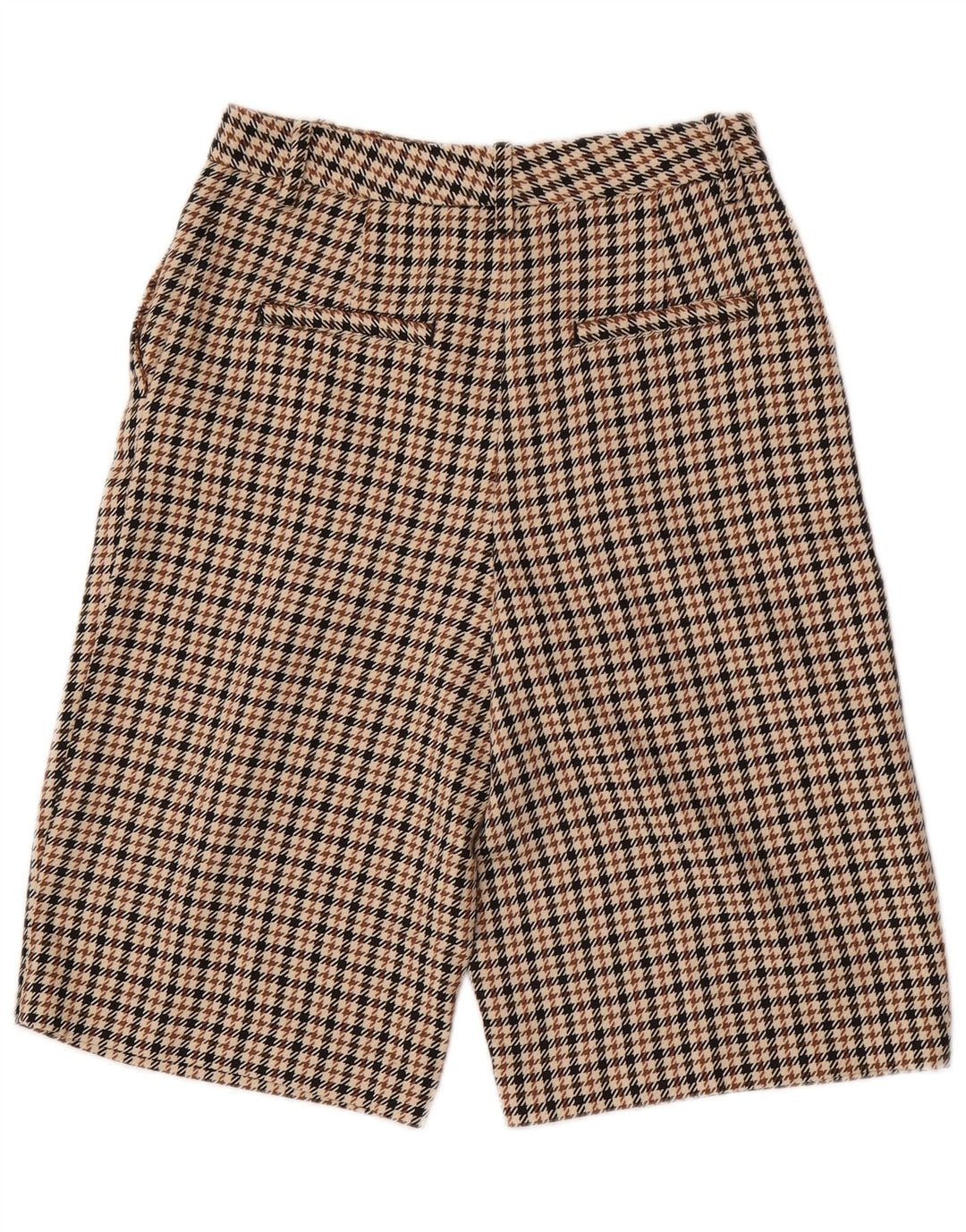 Pantaloncini chino con pegging da donna Zara medi W28 poliestere pied de poule marrone