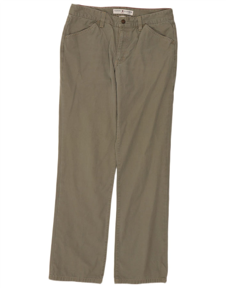 TOMMY HILFIGER Pantaloni casual dritti da donna US 6 Medium W28 L30 Khaki