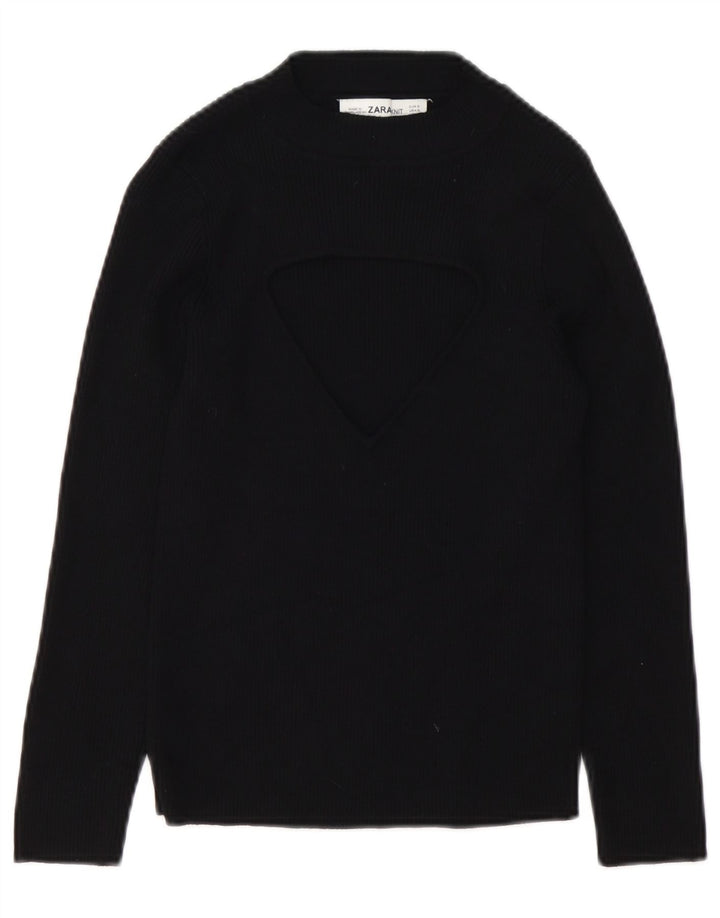 Maglione maglione girocollo da donna Zara UK 10 piccolo nero