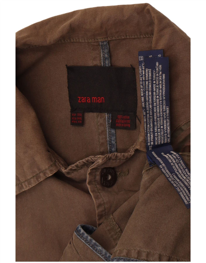 Giacca militare da uomo Zara UK 44 2XL Cotone marrone