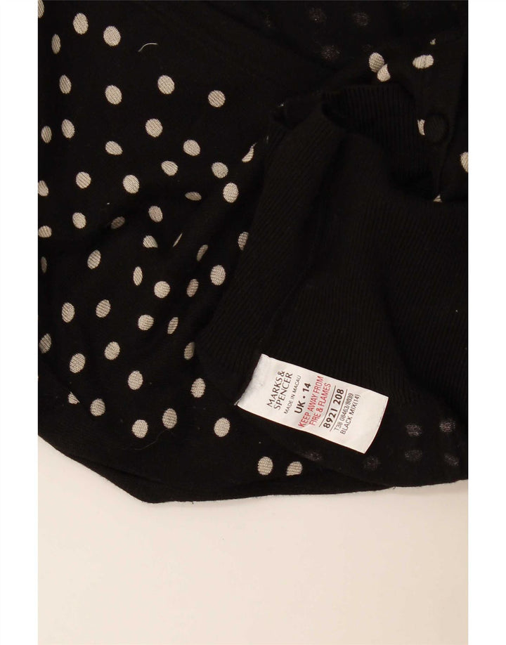 Maglione cardigan da donna Marks & Spencer UK 14 medio nero maculato