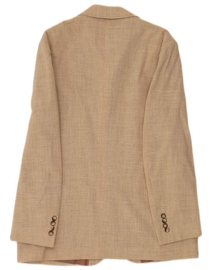 Giacca blazer vintage da uomo a 3 bottoni IT 54 2XL Lino beige