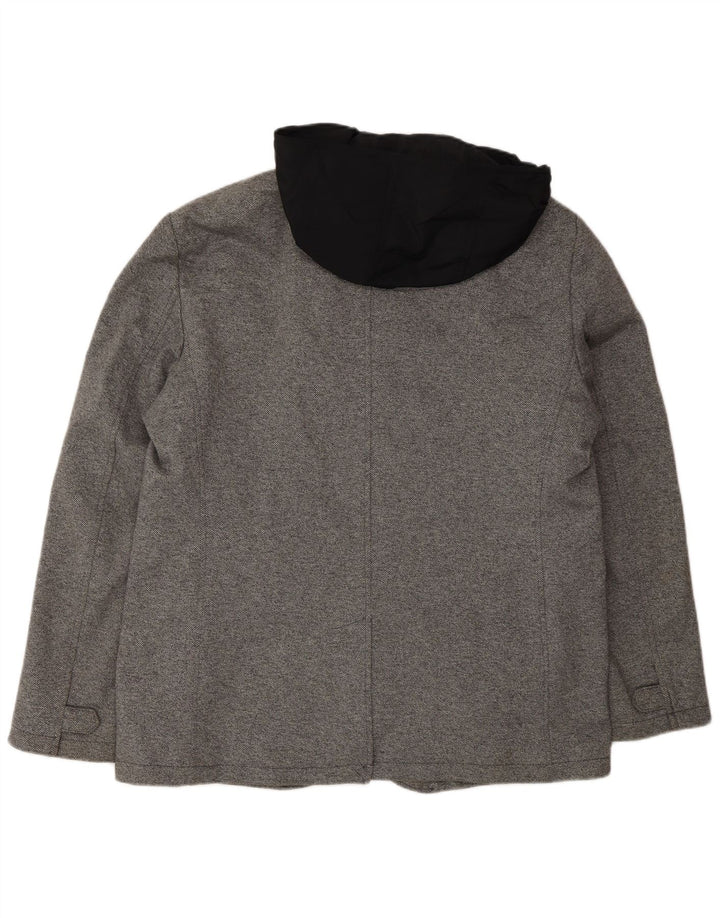 Giubbotto bomber con cappuccio da uomo Zara UK 42 XL poliestere grigio