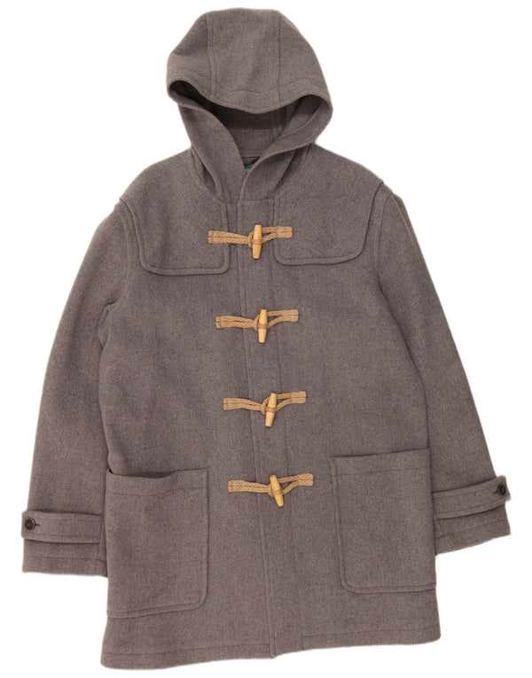 Montgomery con cappuccio da uomo BENETTON UK 42 XL Lana grigia