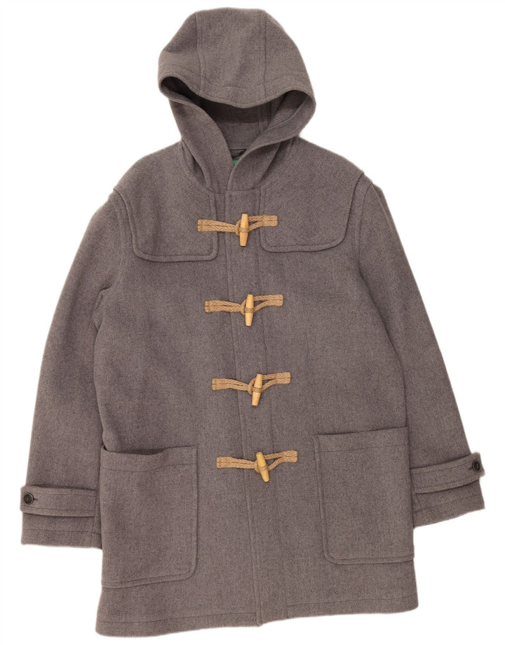 Montgomery con cappuccio da uomo BENETTON UK 42 XL Lana grigia