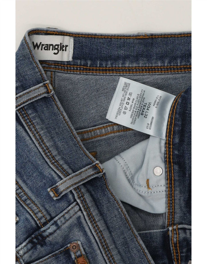 Jeans dritti da uomo Wrangler Texas W34 L32 cotone blu
