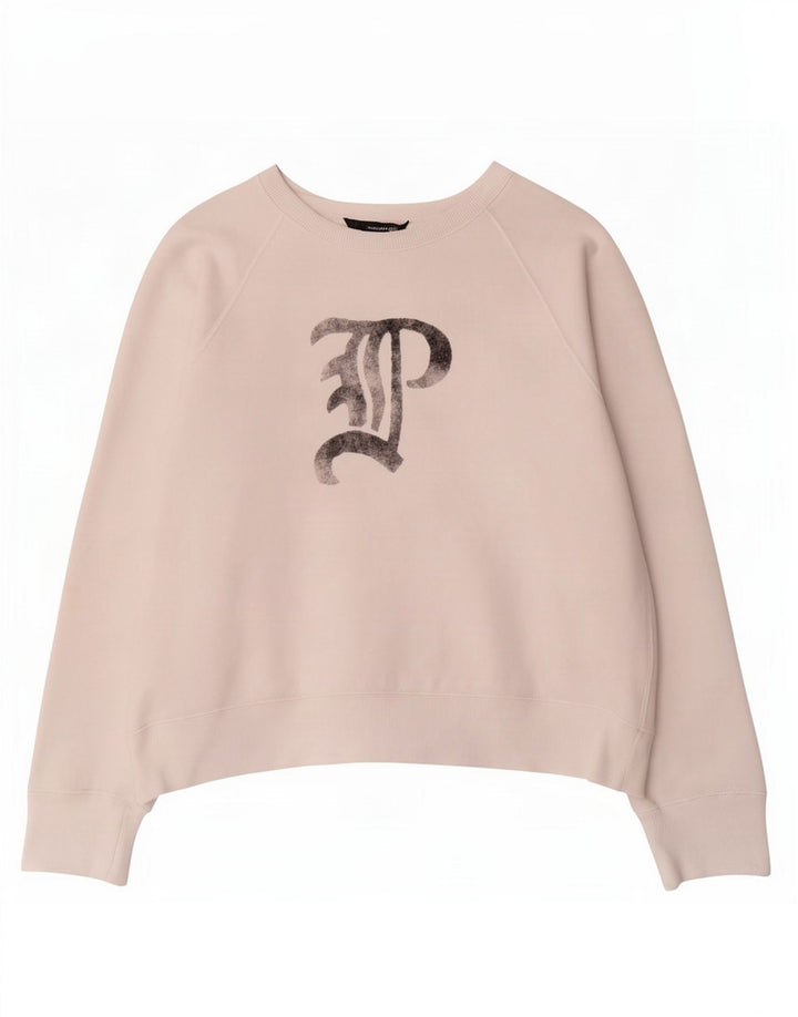 Polo Ralph Lauren Felpa grafica da donna Maglione UK 14 Medio Bianco