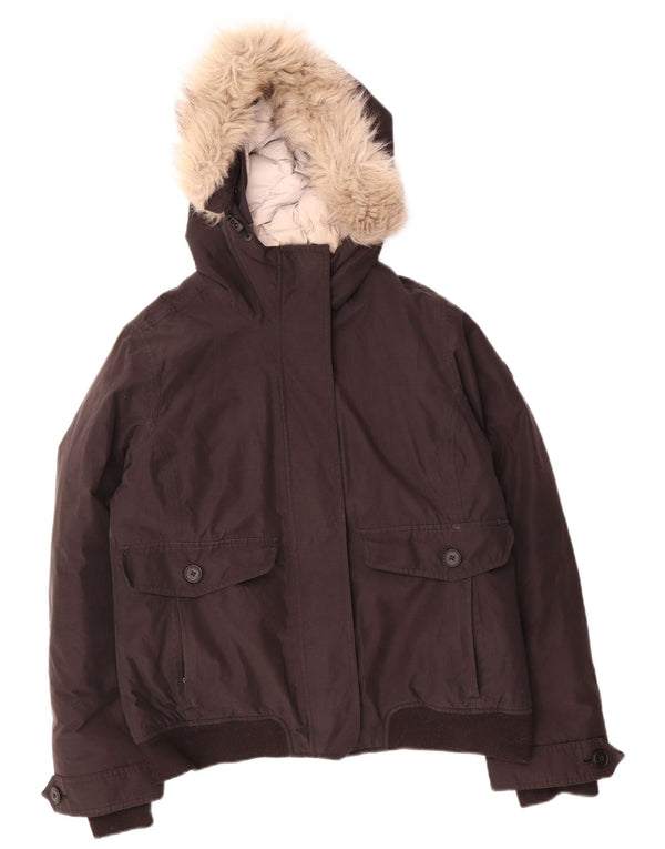 Giacca imbottita con cappuccio da donna Timberland UK 16 grande nylon nero