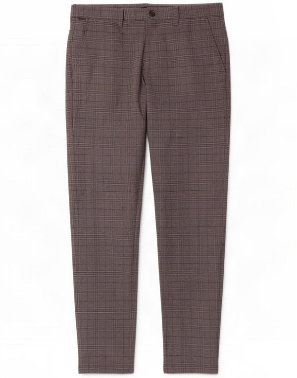 Pantaloni chino slim da uomo Zara EU 44 Large W34 L31 Poliestere a quadri grigi