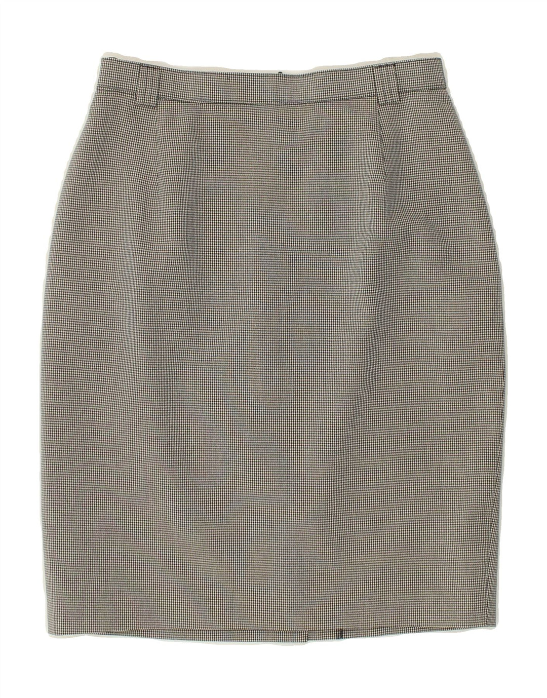 VINTAGE Womens Pencil Skirt UK 10 Small W26 Grey Check Polyester Vintage Vintage and Second-Hand Vintage from Messina Hembry 