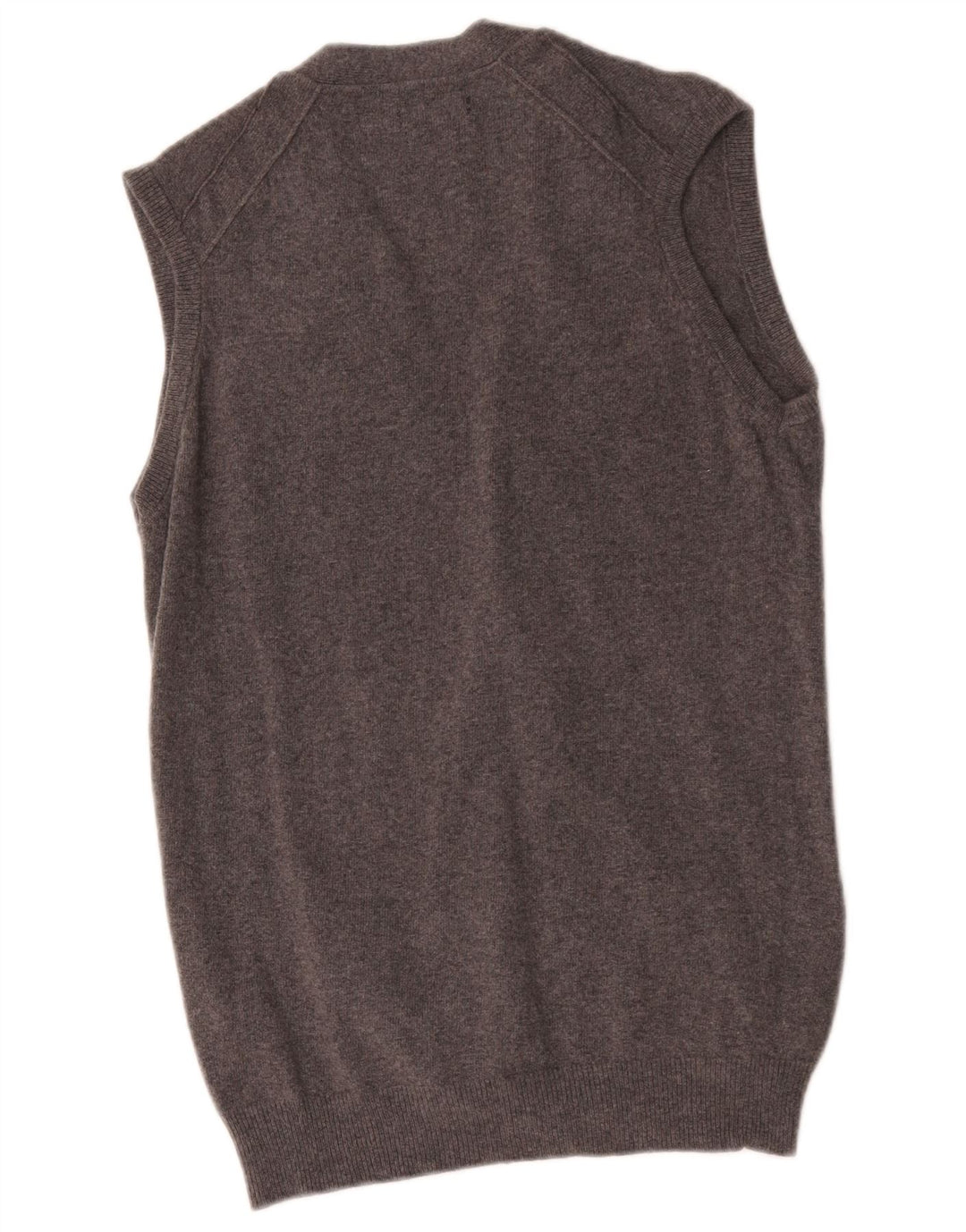 Maglione cardigan senza maniche da uomo Massimo Dutti in lana grigio medio