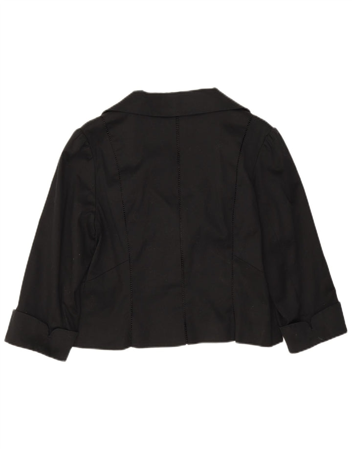 Giacca blazer con maniche a 3/4 corta da donna Coast UK 14 cotone nero medio