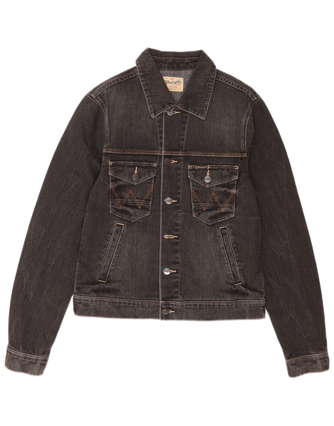 Giacca in denim Crank da uomo Wrangler UK 36 piccola nera