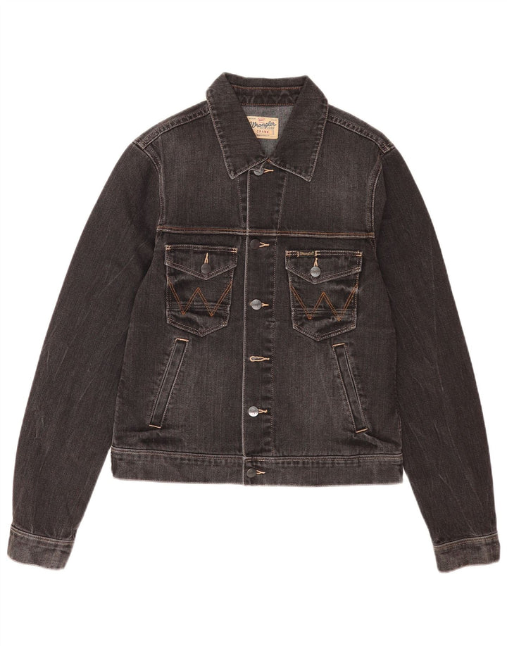 Giacca in denim Crank da uomo Wrangler UK 36 piccola nera