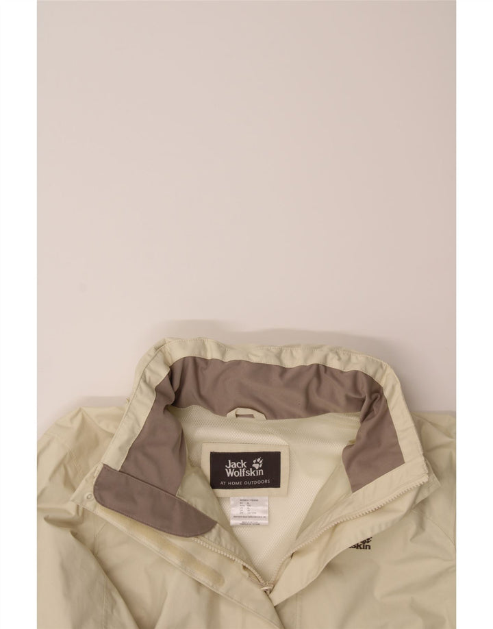 JACK WOLFSKIN Womens Rain Jacket UK 18 XL  Beige Polyamide Vintage Jack Wolfskin and Second-Hand Jack Wolfskin from Messina Hembry 