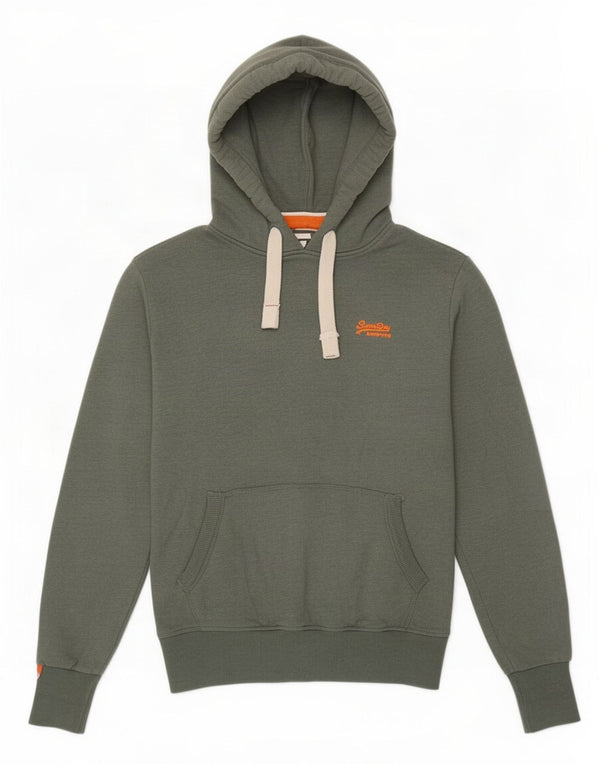 Superdry Mens Hoodie Jumper Medium Green Cotton